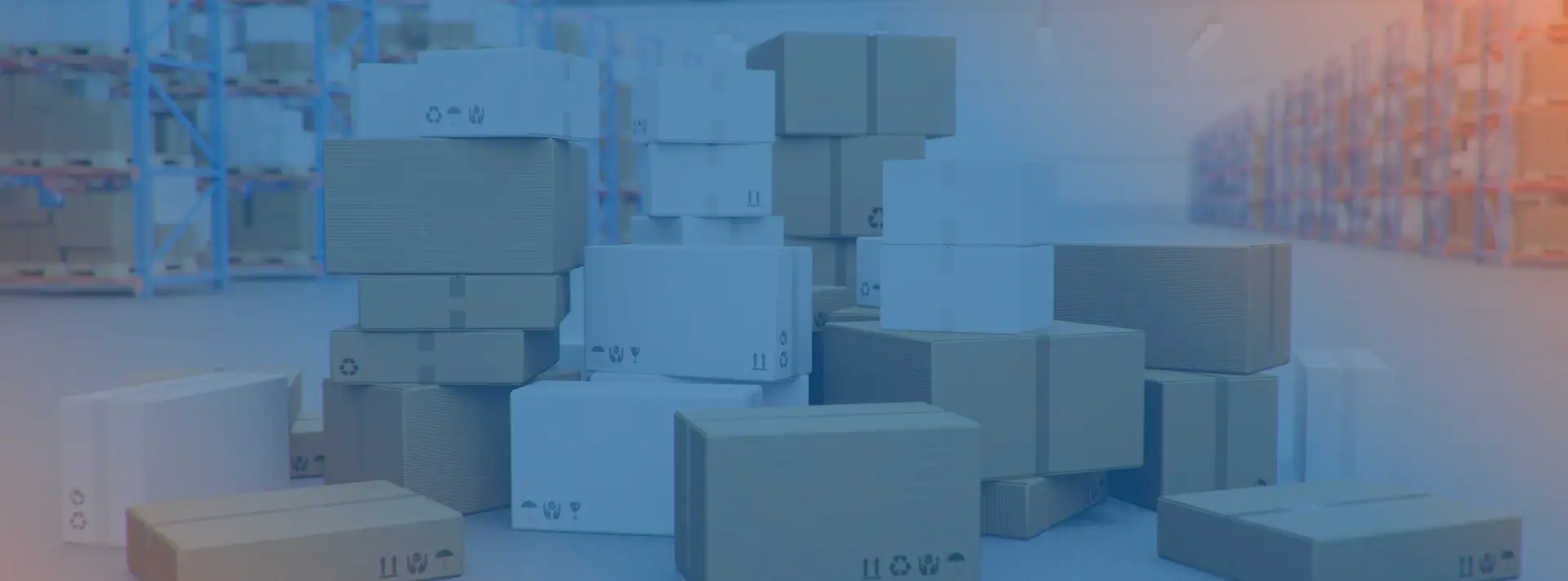 brown and white boxes stacked together