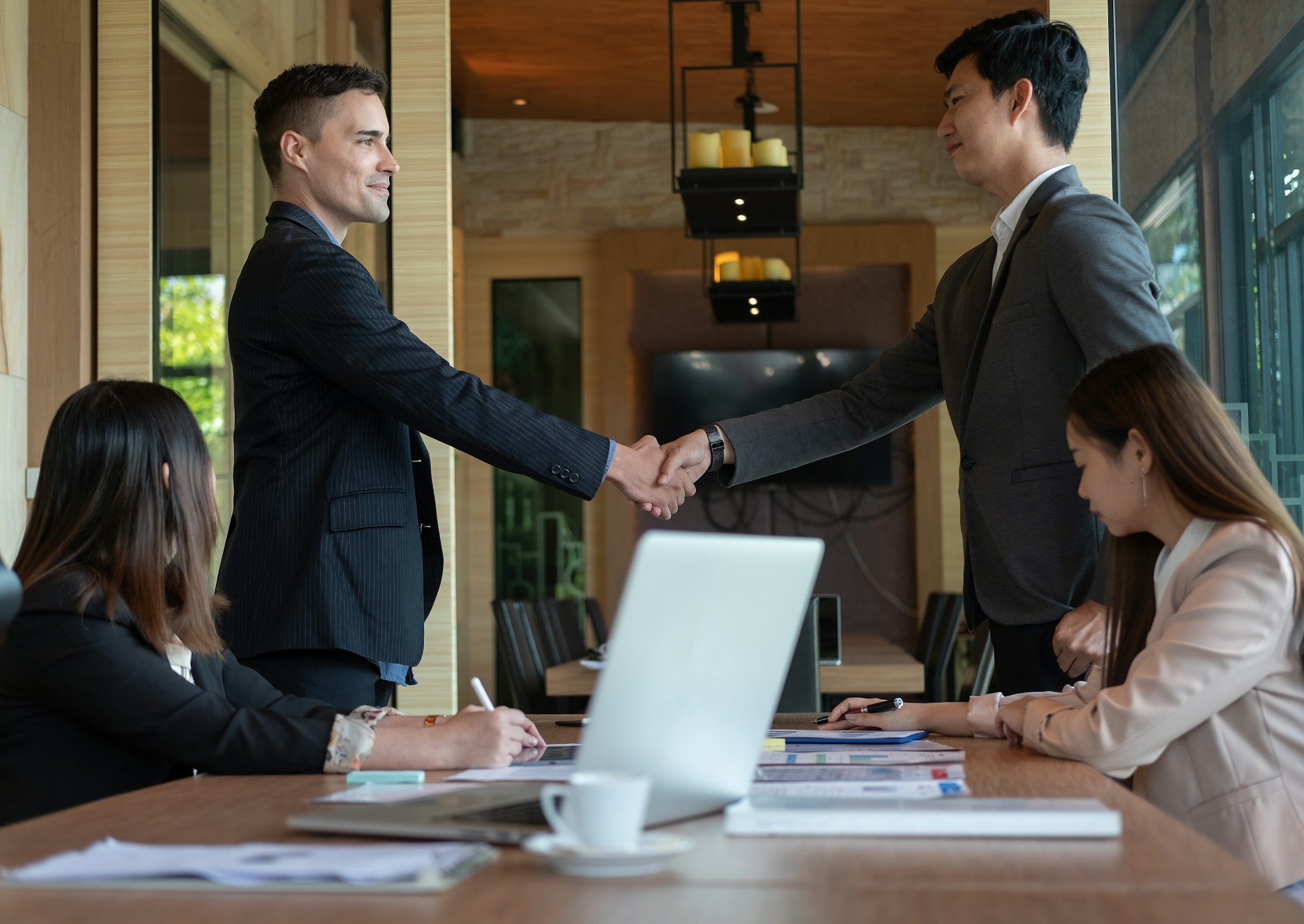 Two men shaking hands
