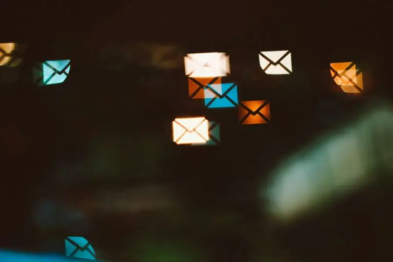 Tiny email icons floating