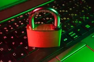 A lock on a keyboard.