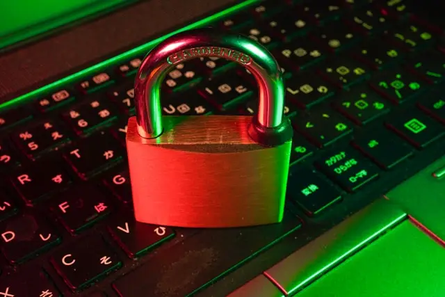 A lock on a keyboard.